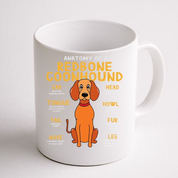 Redbone Coonhound Anatomy Funny Dog Mum Dad Front & Back Coffee Mug