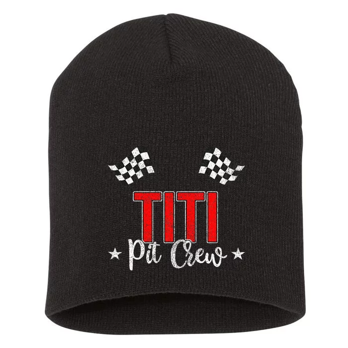 Racing Car Aunt Of The Birthday Boy Titi Pit Crew Short Acrylic Beanie