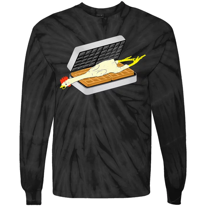 Rubber Chicken And Waffles Comedy Tie-Dye Long Sleeve Shirt