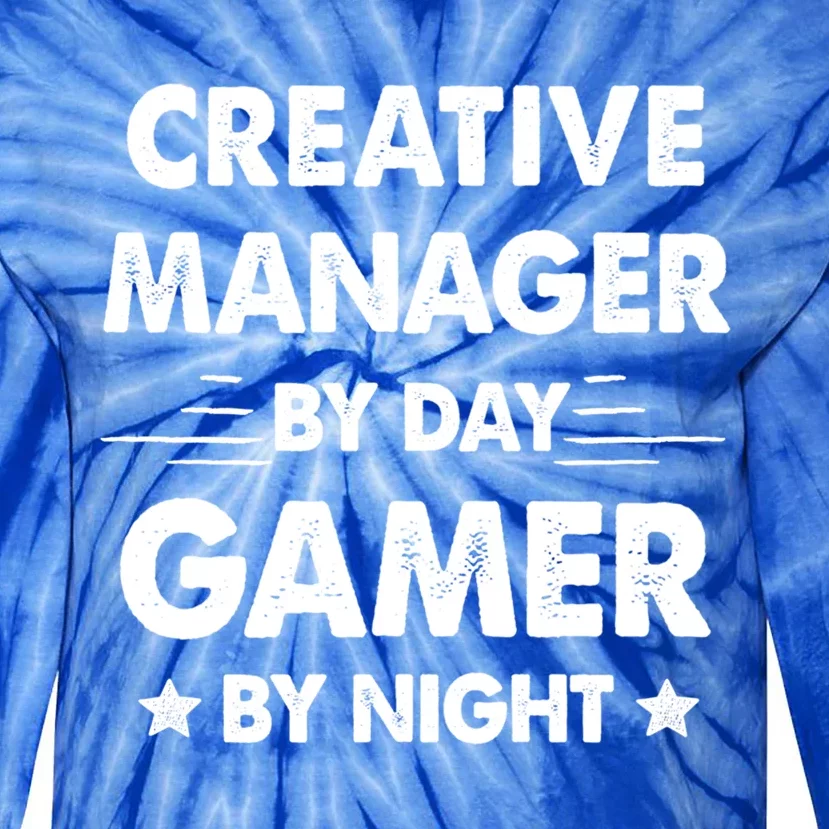 Retro Creative Ager By Day Gamer By Night Gift Tie-Dye Long Sleeve Shirt