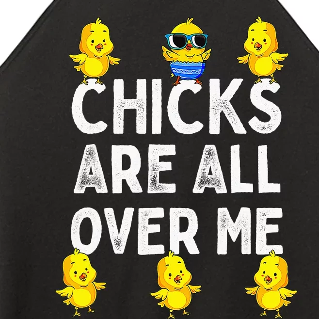 Retro Chicks Are All Over Me Baby Funny Chicken Lover Farm Women’s Perfect Tri Rocker Tank