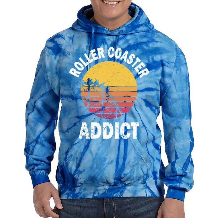 Roller Coaster Addict Funny Amuset Park Team Outfit Gift Tie Dye Hoodie