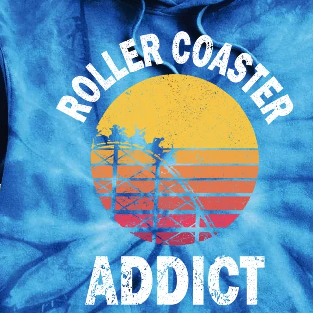 Roller Coaster Addict Funny Amuset Park Team Outfit Gift Tie Dye Hoodie