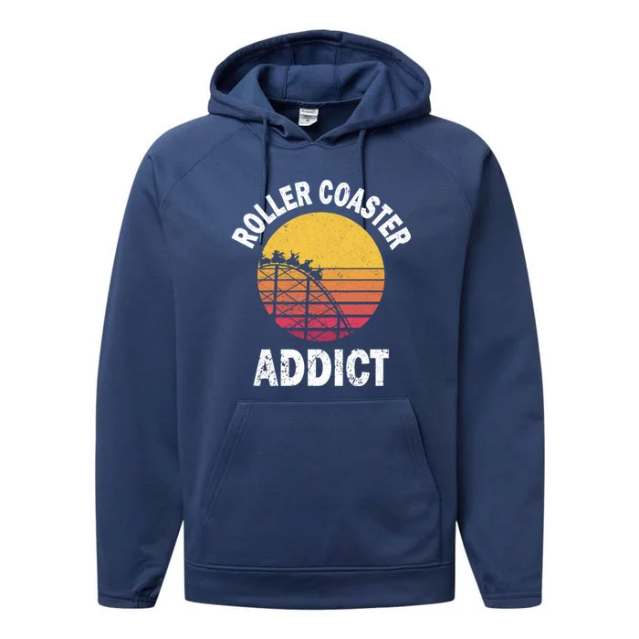 Roller Coaster Addict Funny Amuset Park Team Outfit Gift Performance Fleece Hoodie