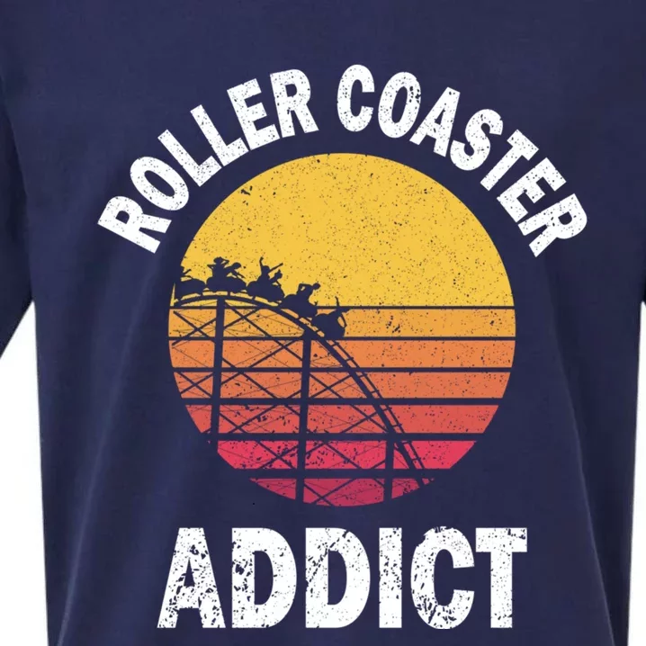 Roller Coaster Addict Funny Amuset Park Team Outfit Gift Sueded Cloud Jersey T-Shirt