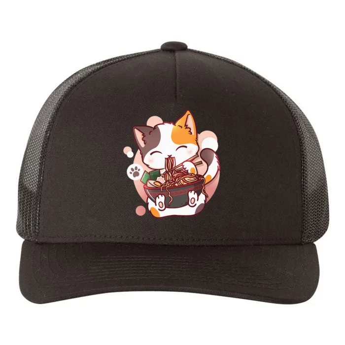 Ramen Cat Anime Kawaii Neko Japanese Yupoong Adult 5-Panel Trucker Hat