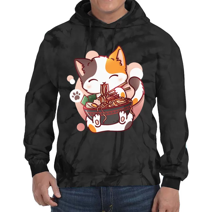 Ramen Cat Anime Kawaii Neko Japanese Tie Dye Hoodie