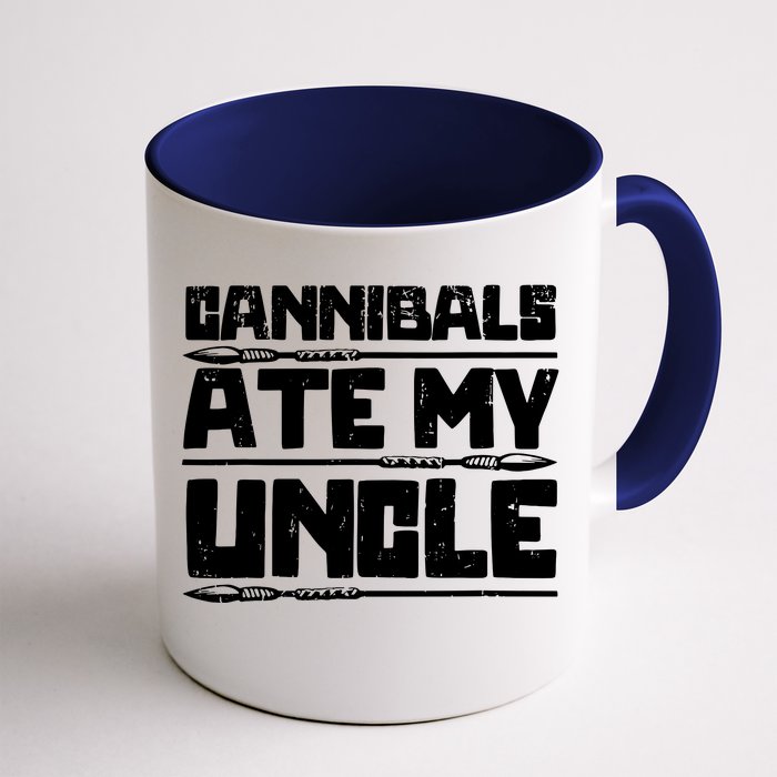 Retro Cannibals Ate My Uncle Joe Biden Satire Trump 2024 Front & Back Coffee Mug