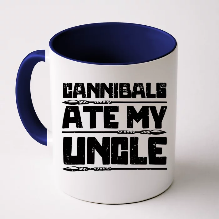 Retro Cannibals Ate My Uncle Joe Biden Satire Trump 2024 Front & Back Coffee Mug