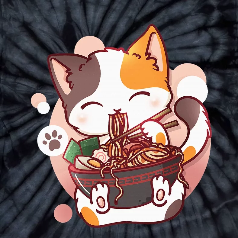 Ramen Cat Anime Kawaii Neko Japanese Tie-Dye T-Shirt