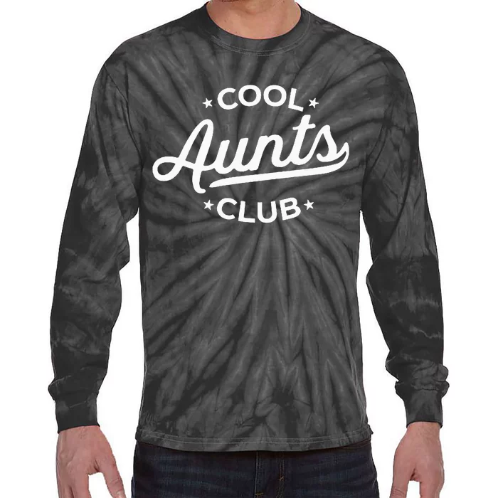 Retro Cool Aunts Club Best Auntie Ever Funny Aunt Pocket Tie-Dye Long Sleeve Shirt