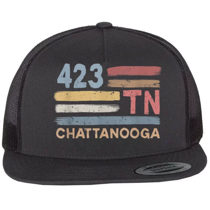 Retro Chattanooga Area Code 423 Residents State Tennessee Flat Bill Trucker Hat