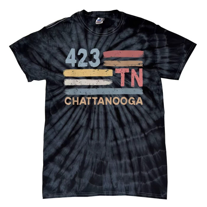 Retro Chattanooga Area Code 423 Residents State Tennessee Tie-Dye T-Shirt