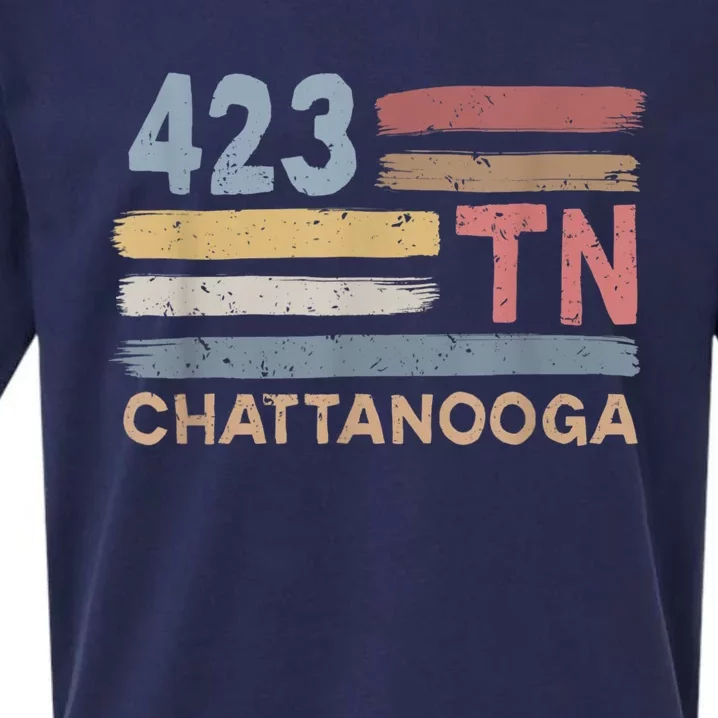 Retro Chattanooga Area Code 423 Residents State Tennessee Sueded Cloud Jersey T-Shirt