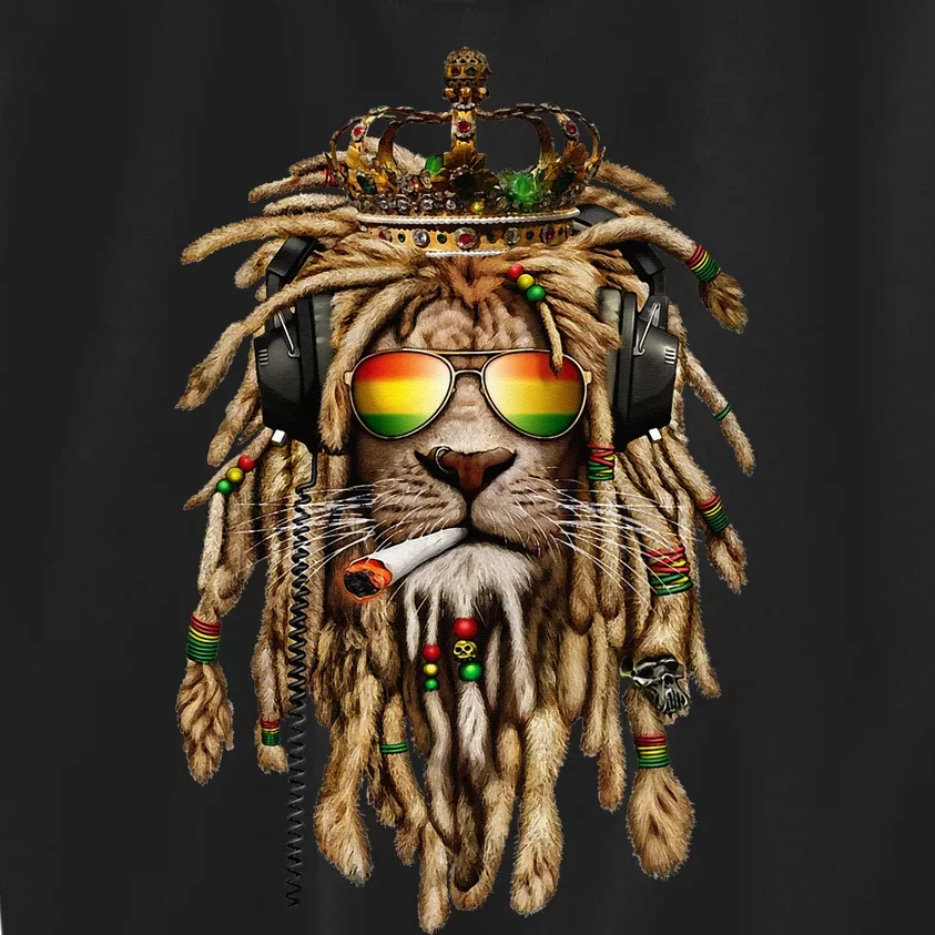 Rastafarian clothing and Reggae apparel with Reggae Lion Kids Sweatshirt