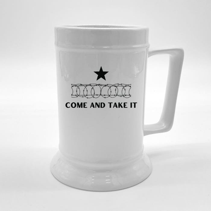 Republican Come And Take It Barbed Wire Patriotic Front & Back Beer Stein