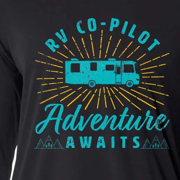 Rv Copilot Adventure Awaits Road Trip Camping Cooling Performance Long Sleeve Crew