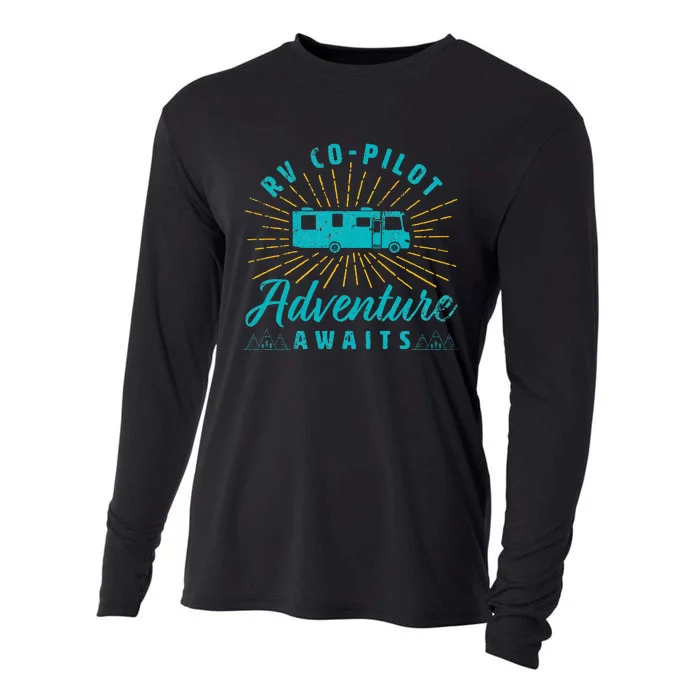 Rv Copilot Adventure Awaits Road Trip Camping Cooling Performance Long Sleeve Crew