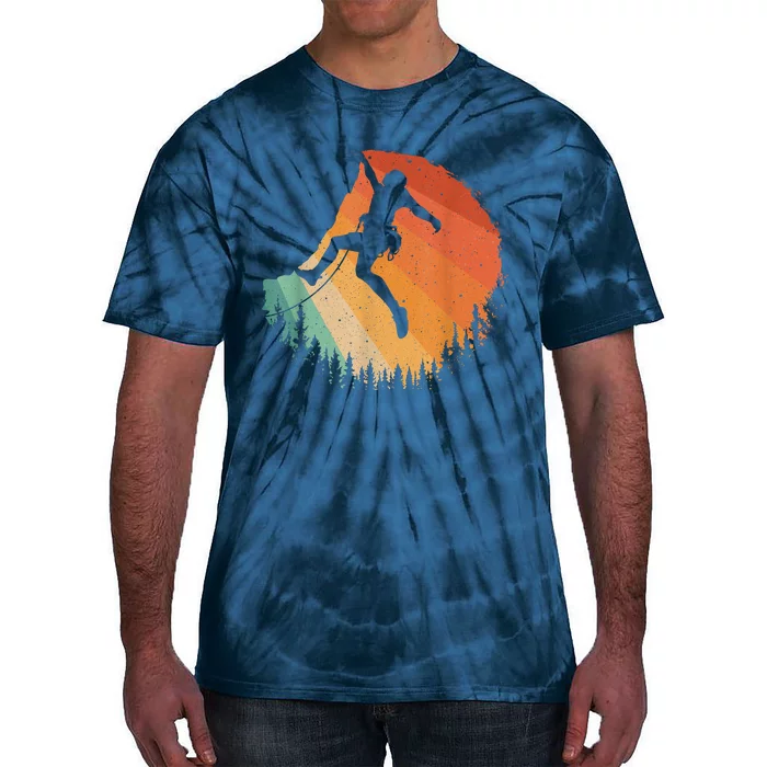 Rock Climbing Art Mountain Climber Bouldering Tie-Dye T-Shirt