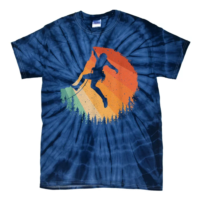 Rock Climbing Art Mountain Climber Bouldering Tie-Dye T-Shirt