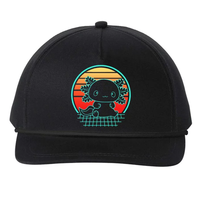 Retro Cute Axolotl Vintage 80s Style Axolotl Lovers Snapback Five-Panel Rope Hat