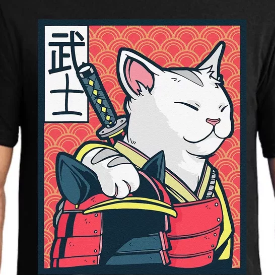 Retro Catzilla Ancient Japanese Cat Art - Anime Ninja Cat Pajama Set