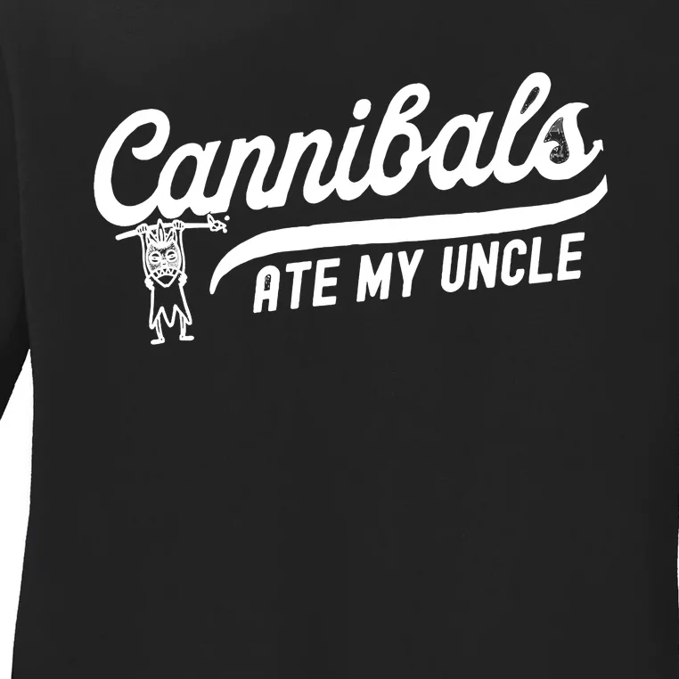 Retro Cannibals Ate My Uncle Funny Joe Bidens Ladies Long Sleeve Shirt