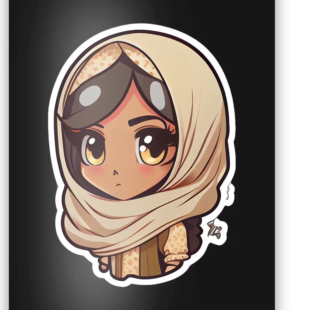 Ramadan Cute Anime Arab Hijab Head Scarf Beautiful Gift Ramadan Mubarak Poster