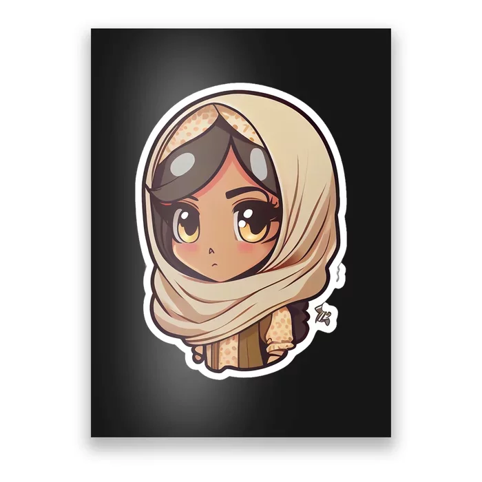 Ramadan Cute Anime Arab Hijab Head Scarf Beautiful Gift Ramadan Mubarak Poster