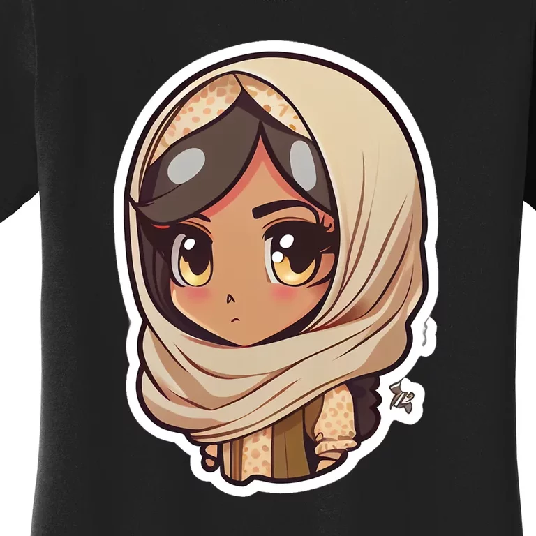 Ramadan Cute Anime Arab Hijab Head Scarf Beautiful Gift Ramadan Mubarak Women's T-Shirt