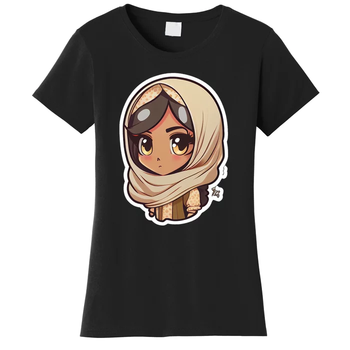 Ramadan Cute Anime Arab Hijab Head Scarf Beautiful Gift Ramadan Mubarak Women's T-Shirt