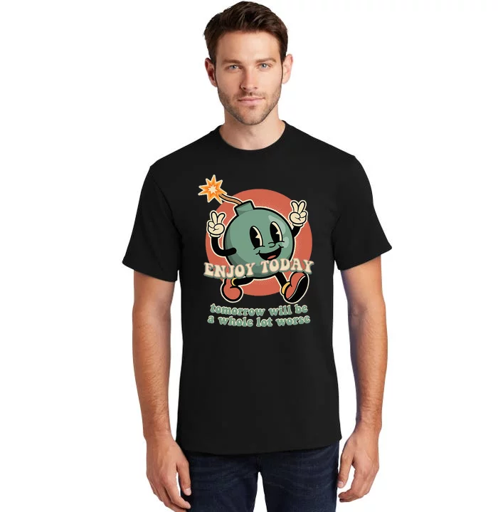 Retro Cartoon Bomb Nihilism Classic Fit Crew Neck Tall T-Shirt