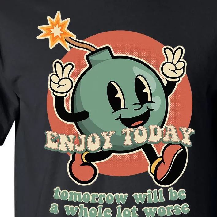 Retro Cartoon Bomb Nihilism Classic Fit Crew Neck Tall T-Shirt