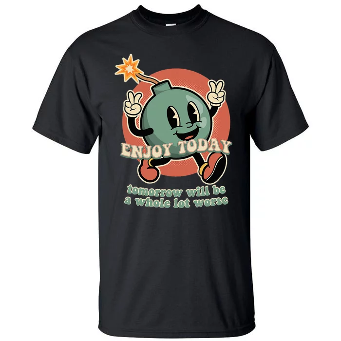 Retro Cartoon Bomb Nihilism Classic Fit Crew Neck Tall T-Shirt