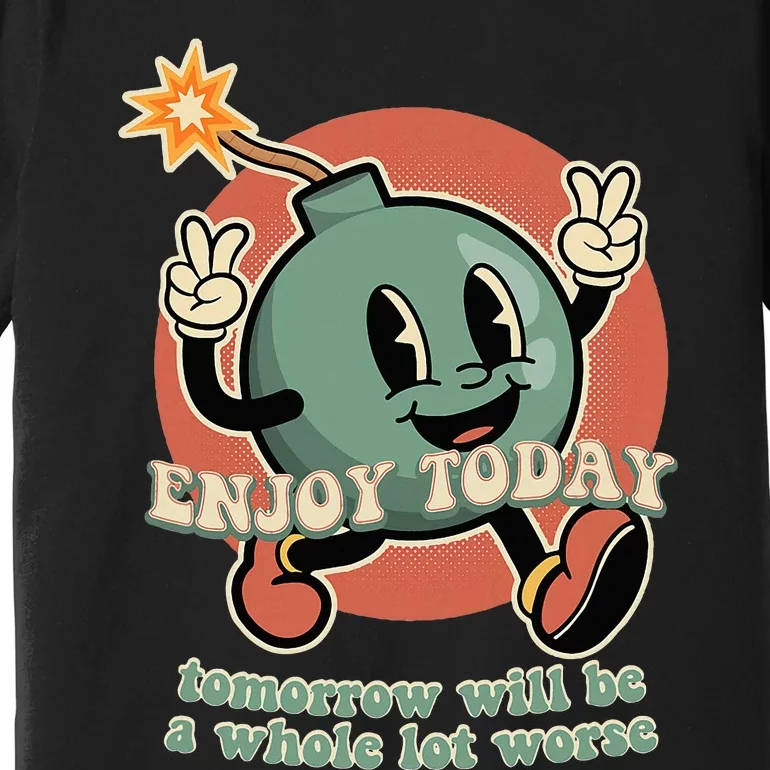 Retro Cartoon Bomb Nihilism Classic Fit Crew Neck Premium T-Shirt