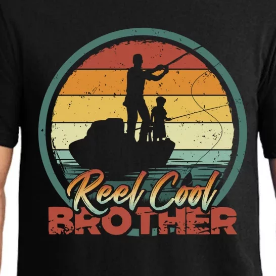 Reel Cool Brother Gift Retro Fishing Family Funny Gift Pajama Set