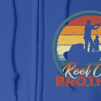 Reel Cool Brother Gift Retro Fishing Family Funny Gift Full Zip Hoodie