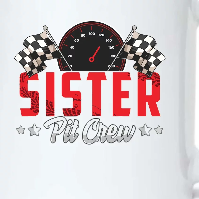 Race Car Birthday Party Racing Family Sister Pit Crew Black Color Changing Mug