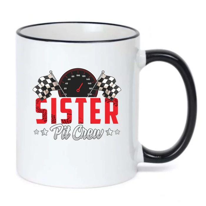 Race Car Birthday Party Racing Family Sister Pit Crew Black Color Changing Mug