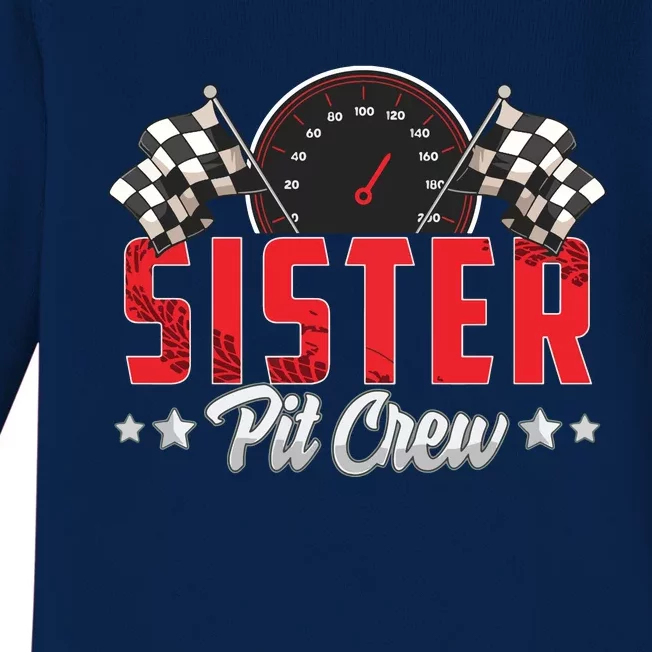 Race Car Birthday Party Racing Family Sister Pit Crew Baby Long Sleeve Bodysuit