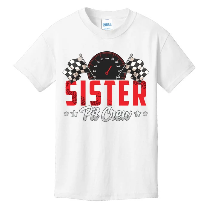 Race Car Birthday Party Racing Family Sister Pit Crew Kids T-Shirt