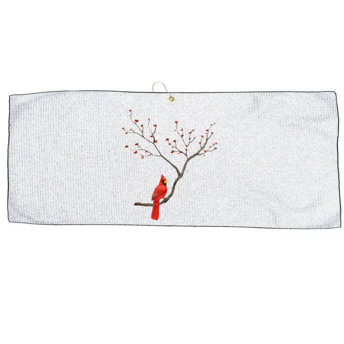 Red Cardinal Bird Lovers Birdwatching Birding Vintage Large Microfiber Waffle Golf Towel