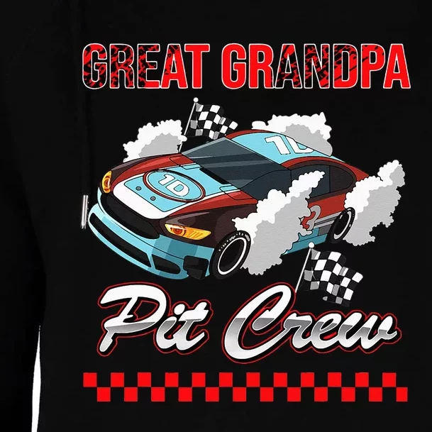 Race Car Birthday Party Racing Family Great Grandpa Pit Crew Womens Funnel Neck Pullover Hood