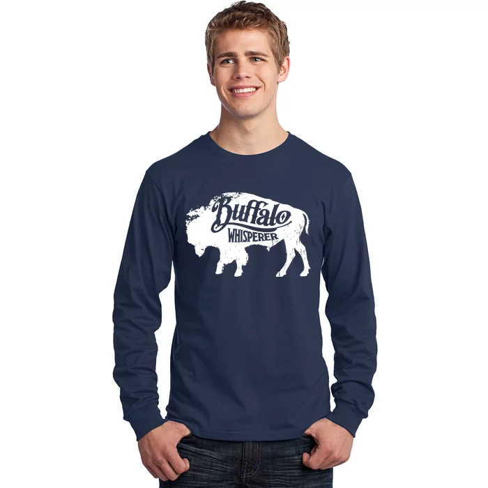 Retro Cute Buffalo Silhouette Bison Whisperer Tee Long Sleeve Shirt