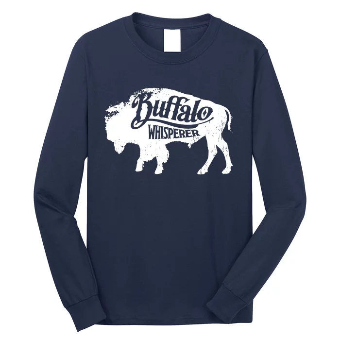 Retro Cute Buffalo Silhouette Bison Whisperer Tee Long Sleeve Shirt