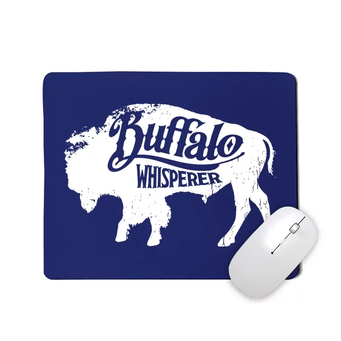 Retro Cute Buffalo Silhouette Bison Whisperer Tee Mousepad