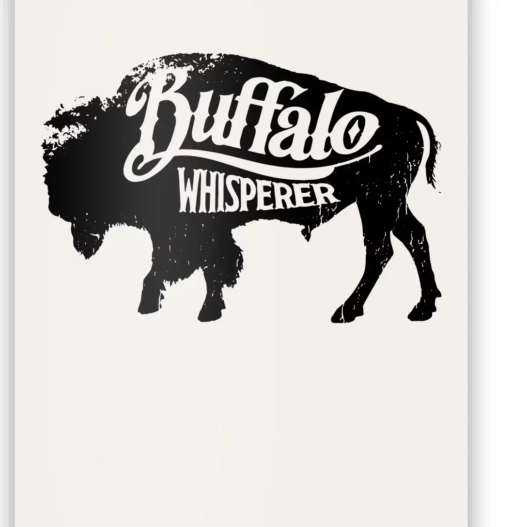 Retro Cute Buffalo Silhouette Bison Whisperer Tee Poster