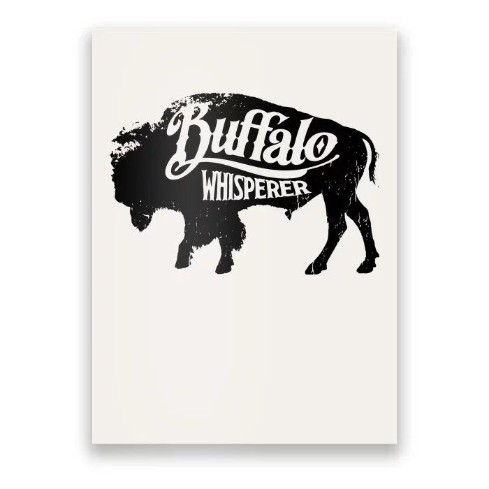 Retro Cute Buffalo Silhouette Bison Whisperer Tee Poster