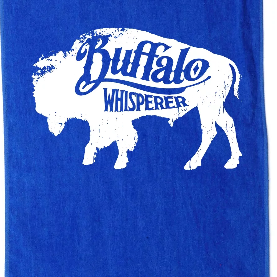 Retro Cute Buffalo Silhouette Bison Whisperer Tee Platinum Collection Golf Towel