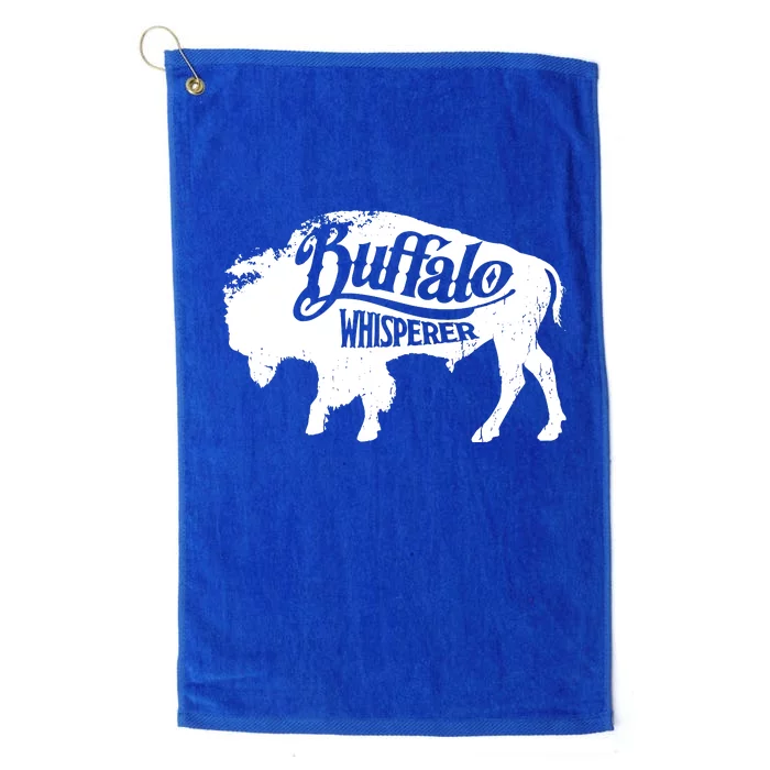 Retro Cute Buffalo Silhouette Bison Whisperer Tee Platinum Collection Golf Towel